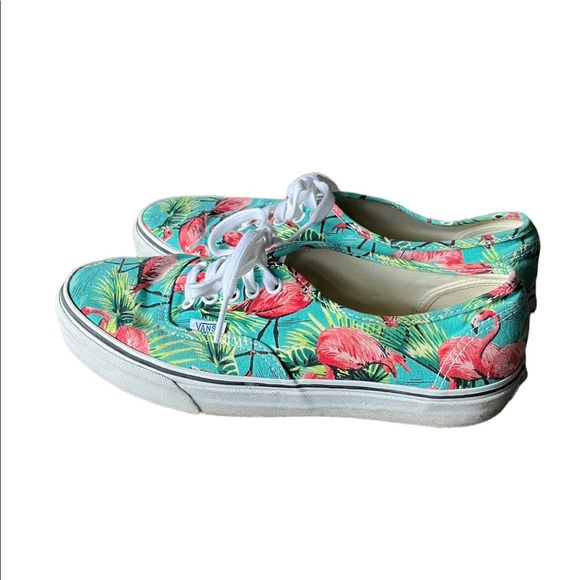 Vans Other - VANS Original Van Doren Aqua Pink Flamingo Artwork Print Canvas Sneaker Mens 8.5